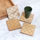 Square Shaped Wooden Coasters for Home Decor - Pack of 4